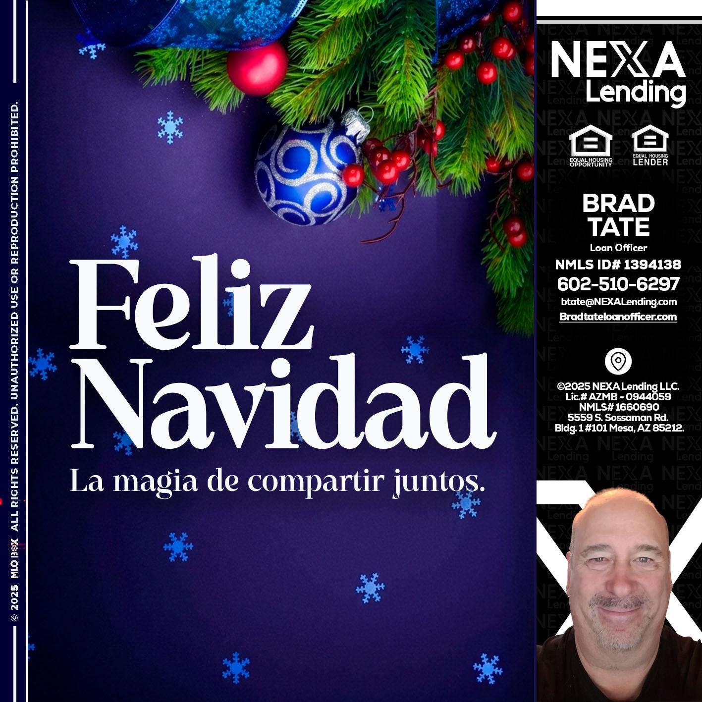 FELIZ NAVIDAD - Brad Tate -Loan Officer