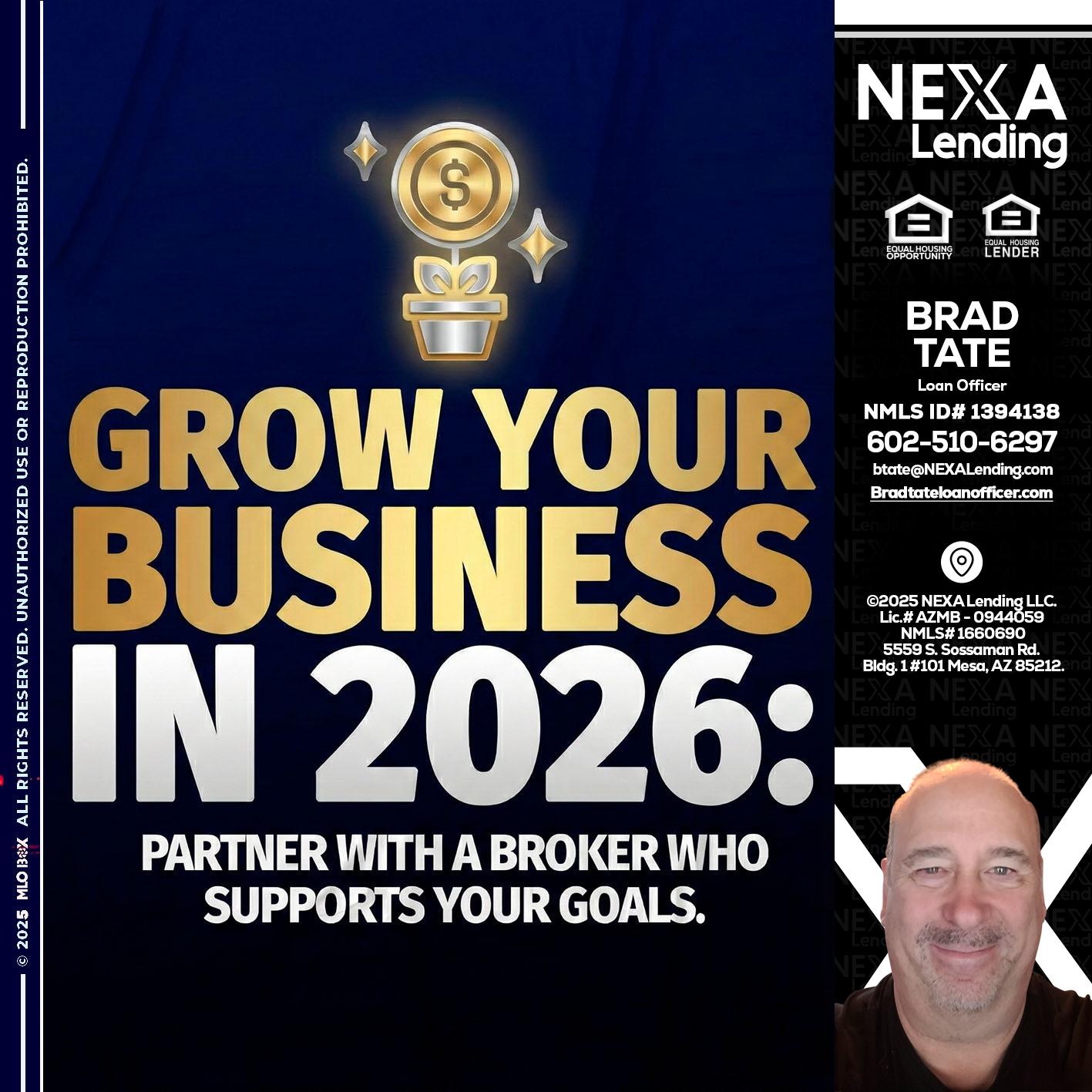 GROW YOUR BUSINESS - Brad Tate -Loan Officer