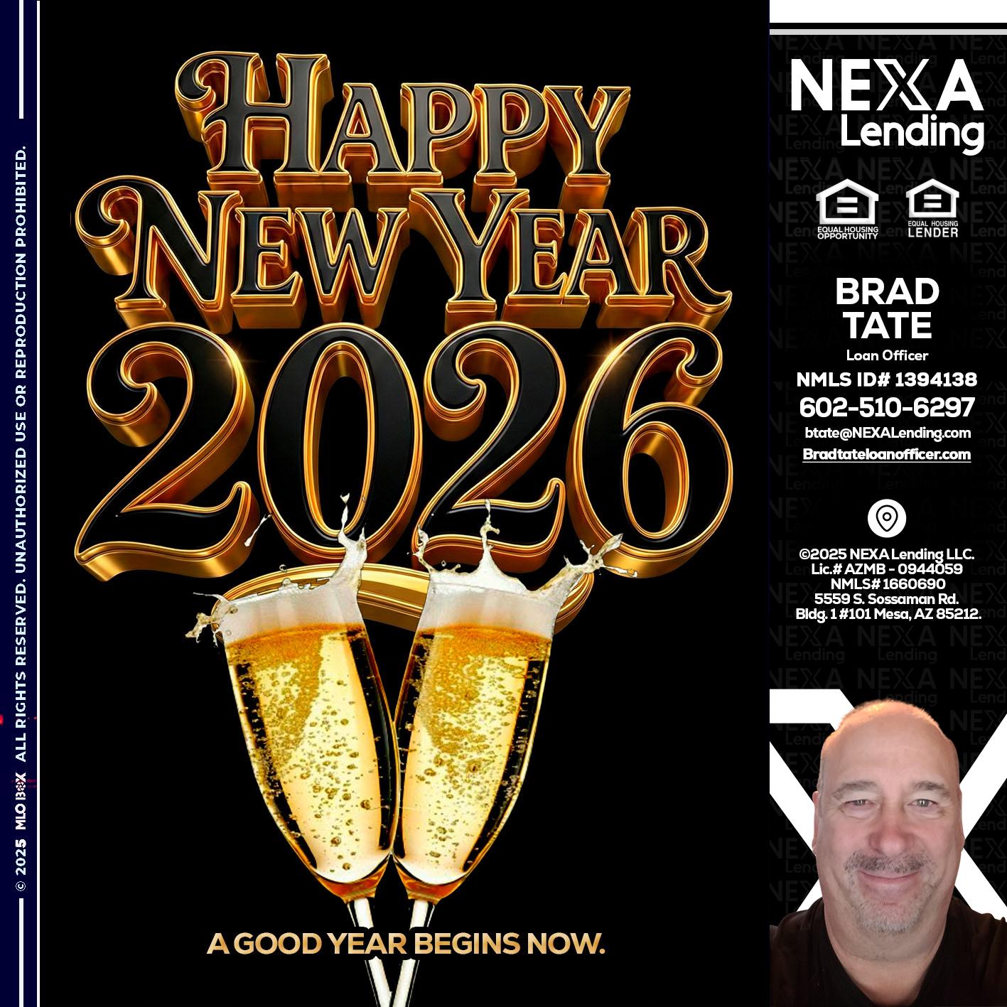 happy new year 2026 - Brad Tate -Loan Officer