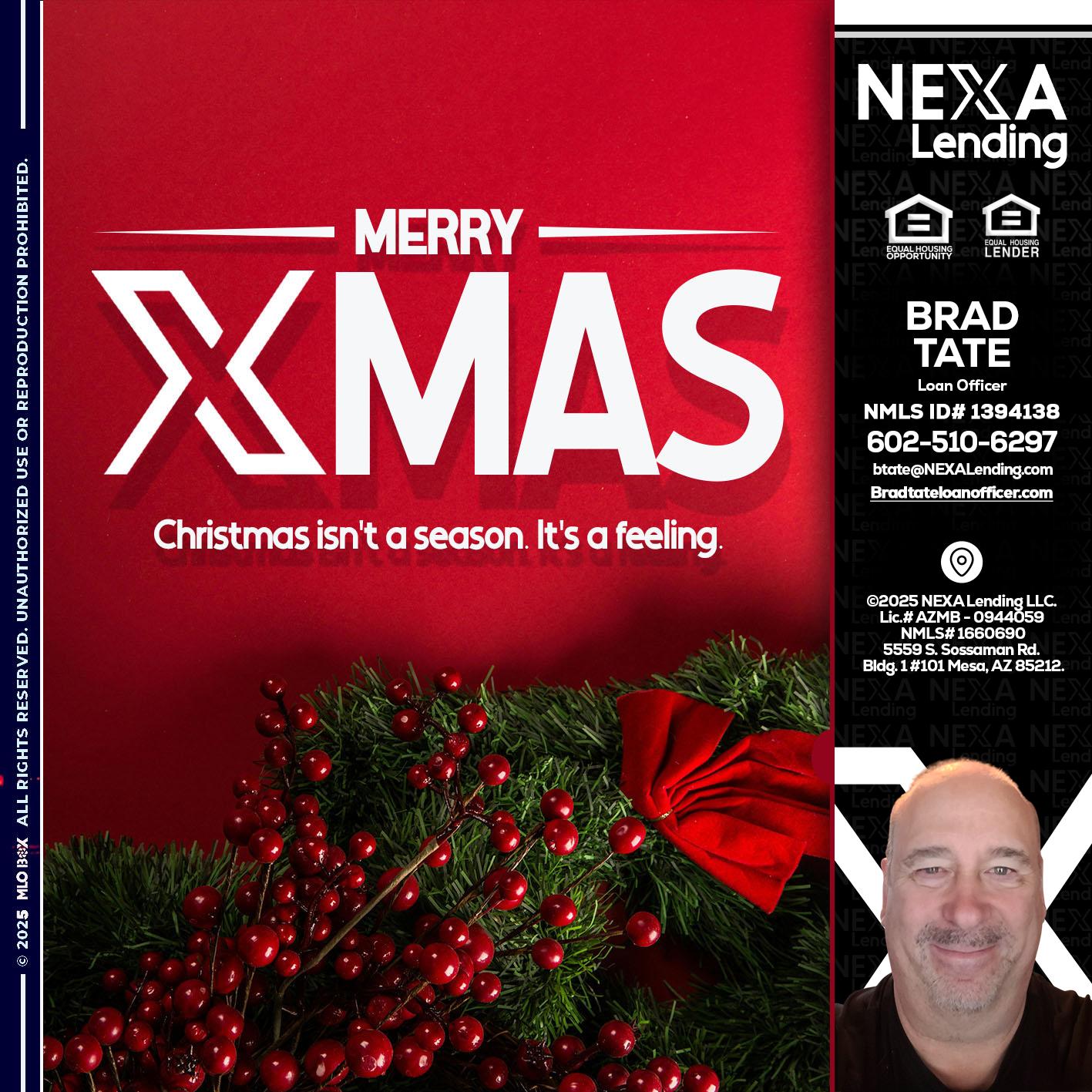 merry xmas - Brad Tate -Loan Officer