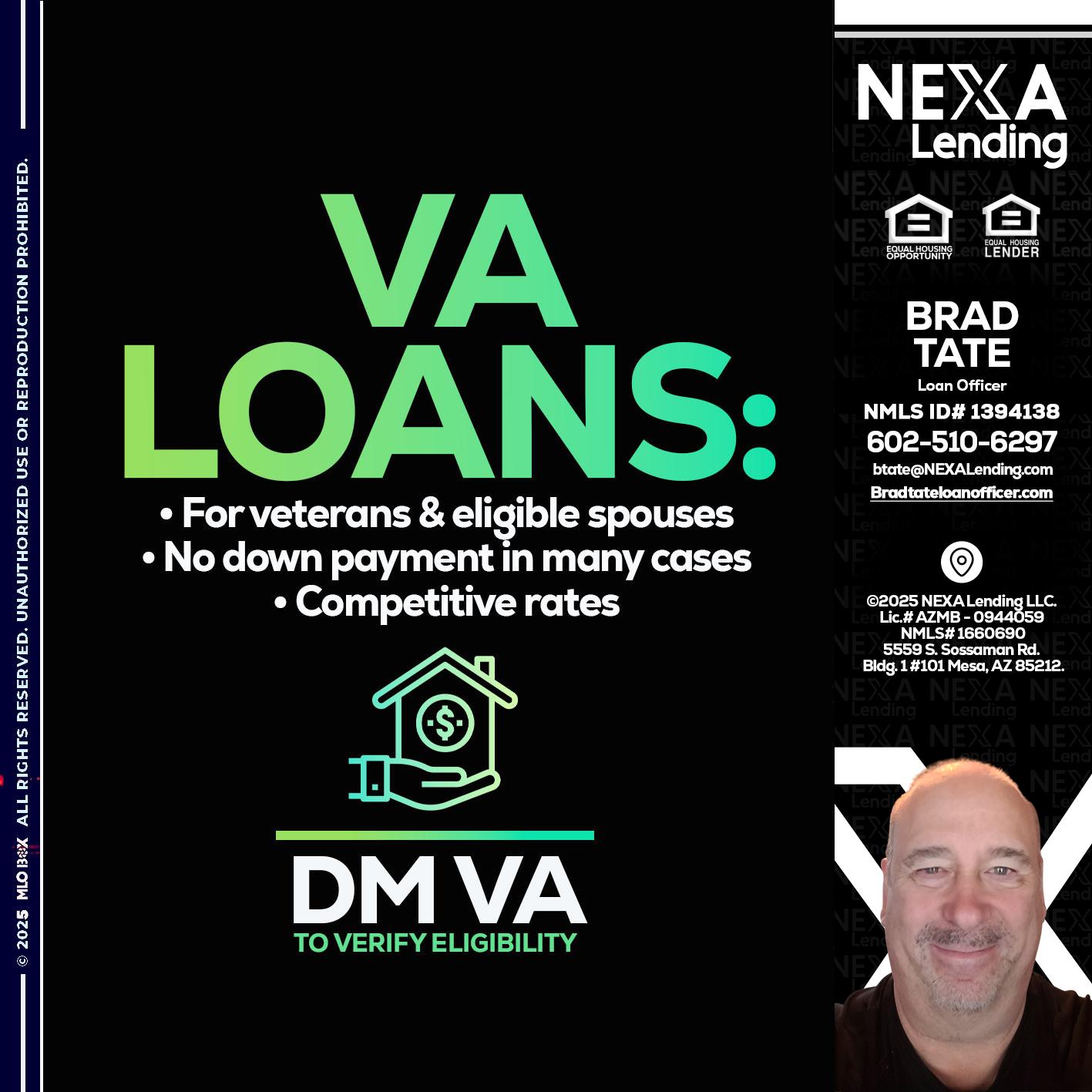 VA LOANS - Brad Tate -Loan Officer