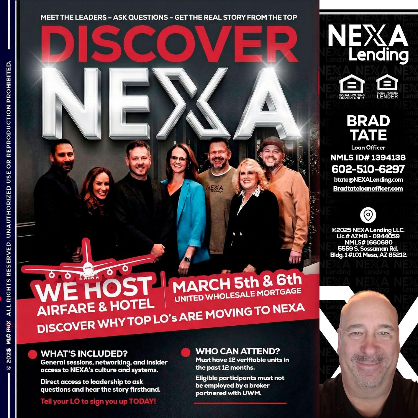 DISCOVER NEXA - Brad Tate -Loan Officer