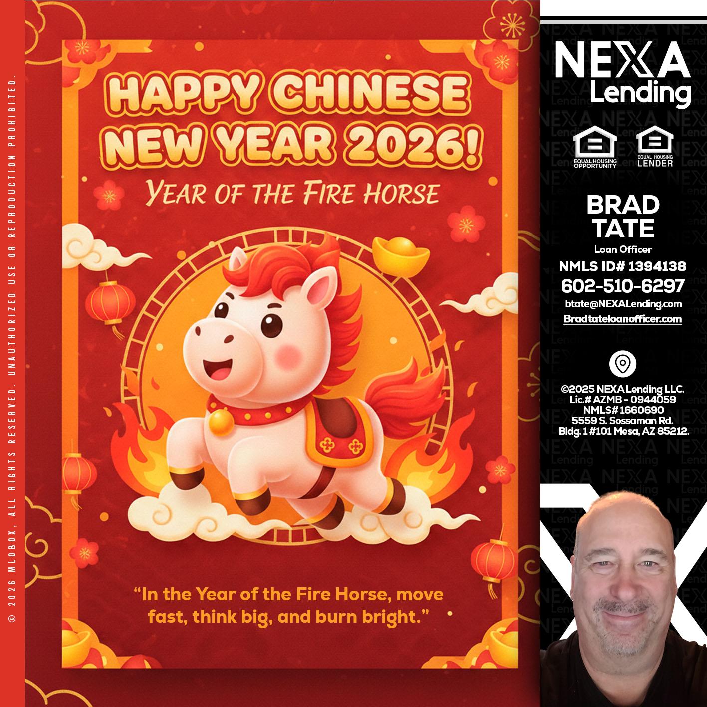 happy Chinese new year - Brad Tate -Loan Officer