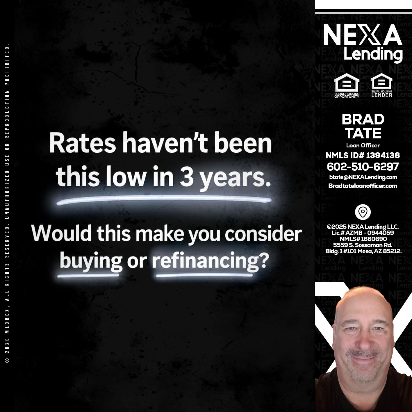 RATES HAVEN'T - Brad Tate -Loan Officer