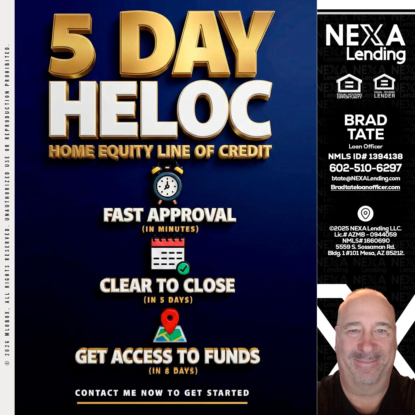 5 day hello - Brad Tate -Loan Officer