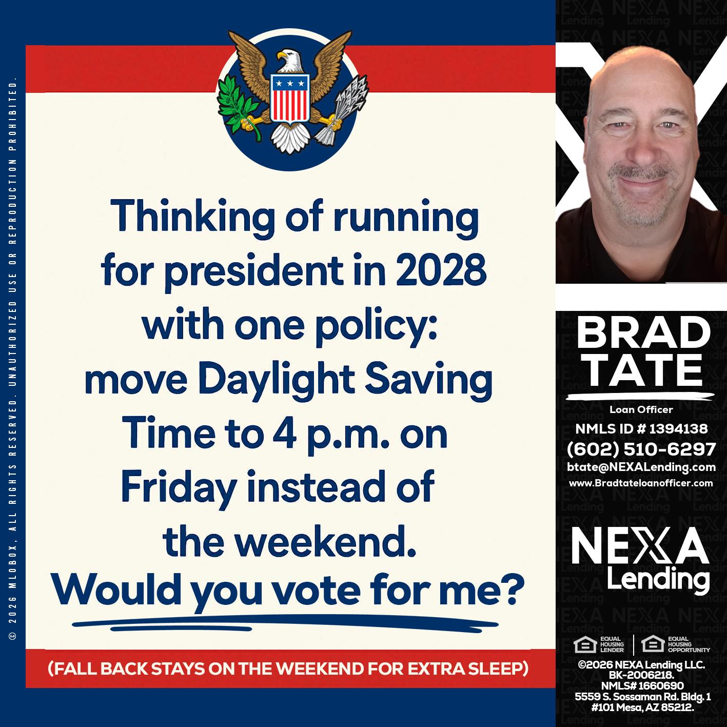 THINKING OF RUNING - Brad Tate -Loan Officer