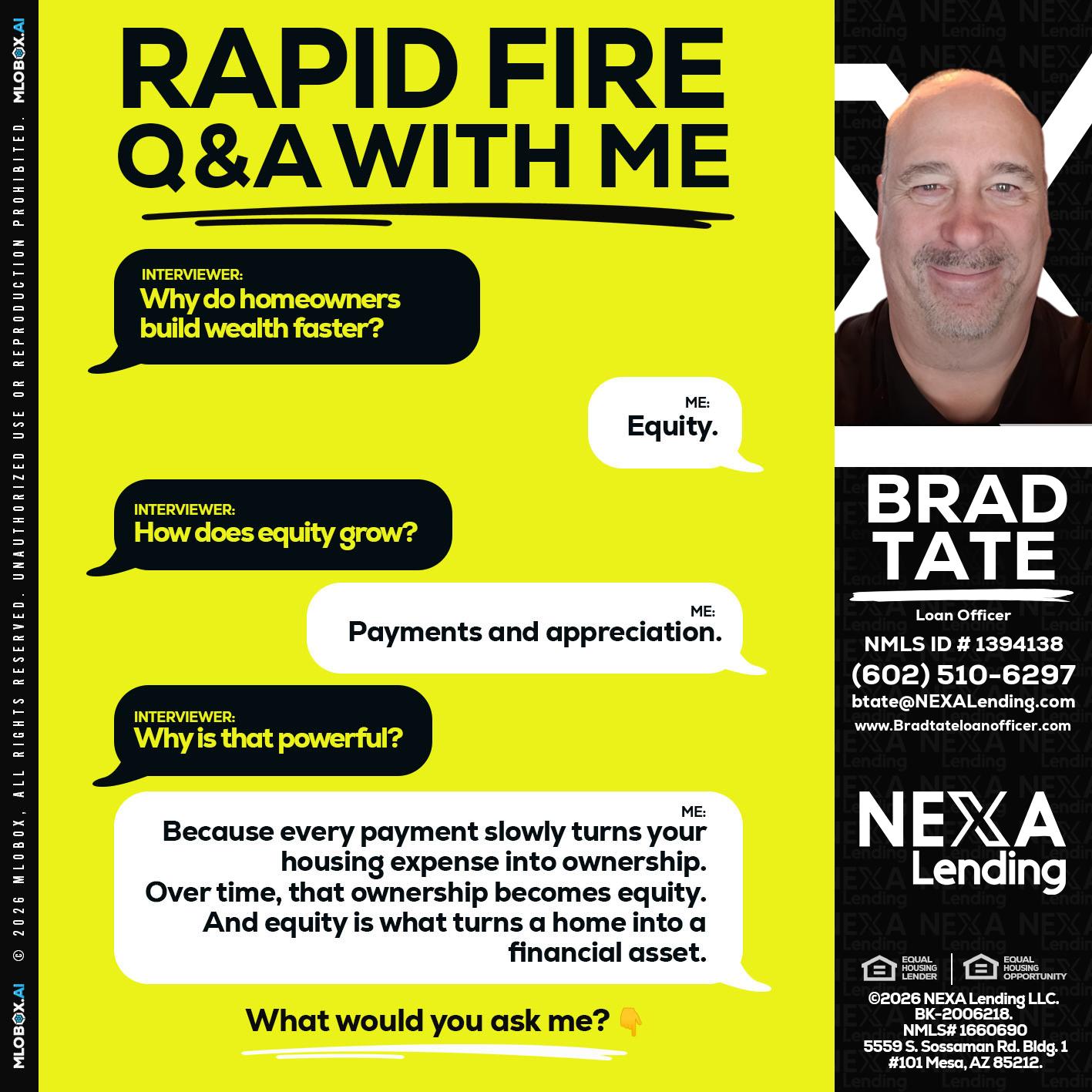RAPID FIRE Q&A - Brad Tate -Loan Officer