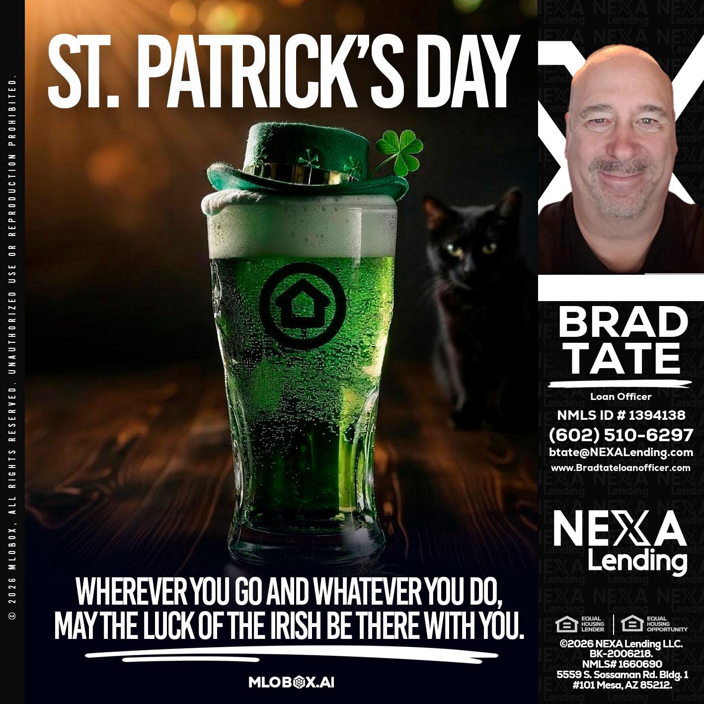 st. Patricks day - Brad Tate -Loan Officer