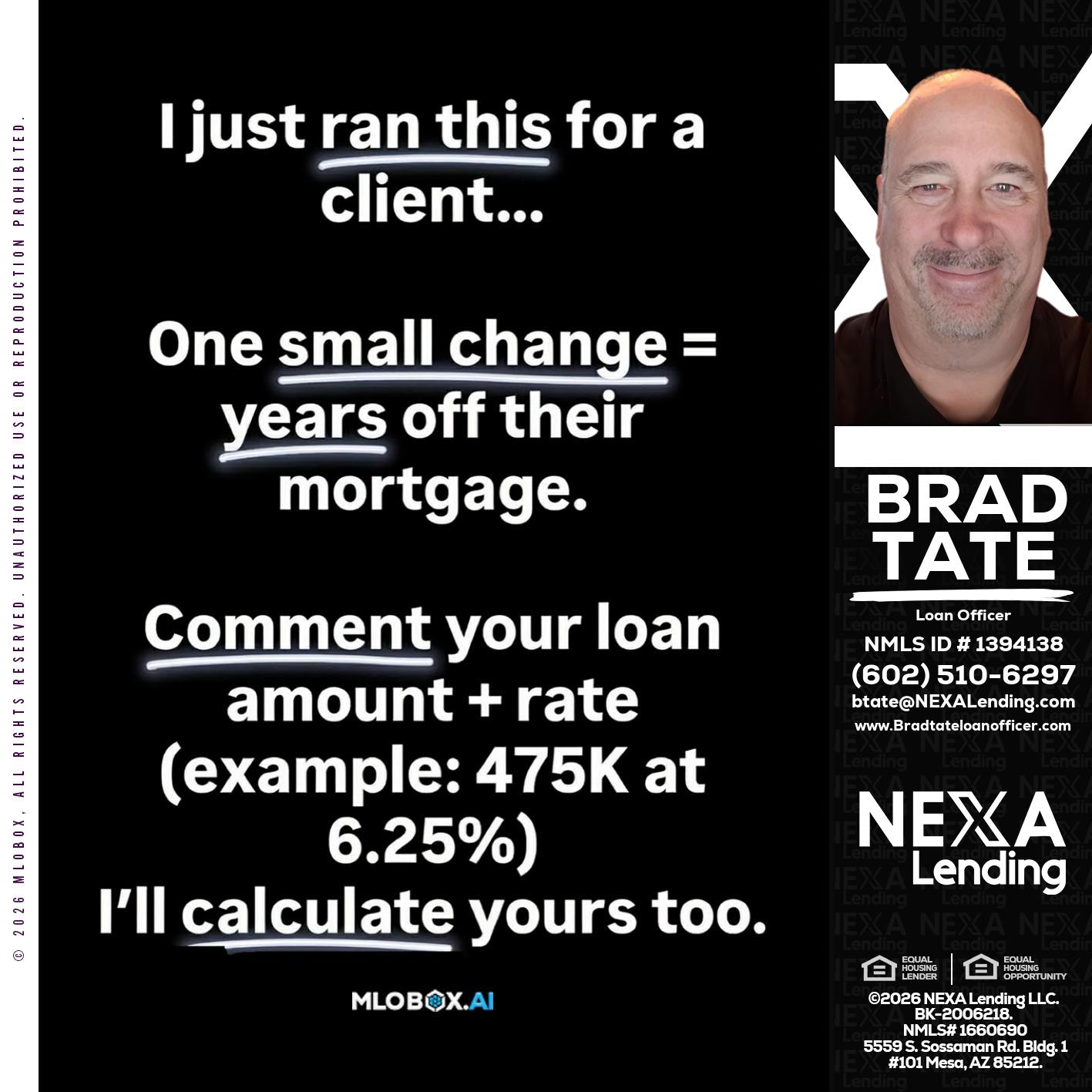 I JUST RAN - Brad Tate -Loan Officer