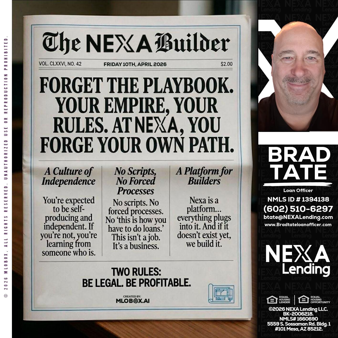 THE NEXA BUILDER - Brad Tate -Loan Officer