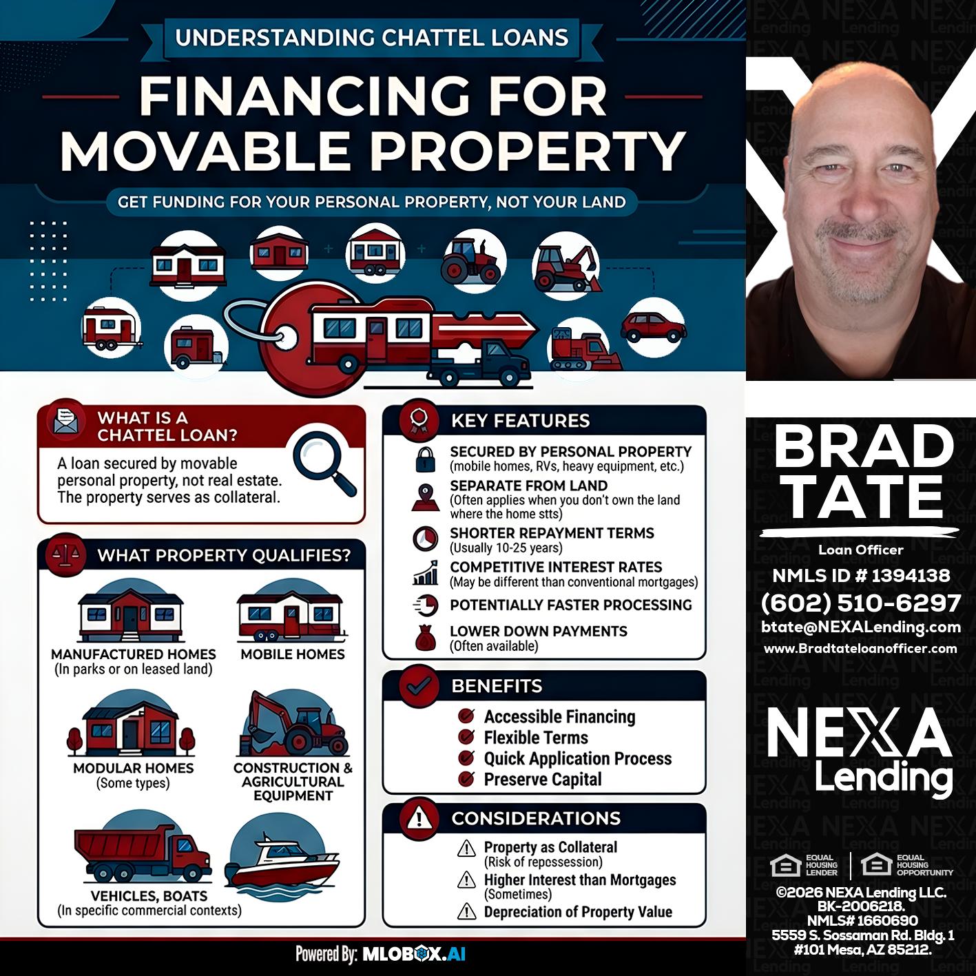 Chattel Loans - Brad Tate -Loan Officer