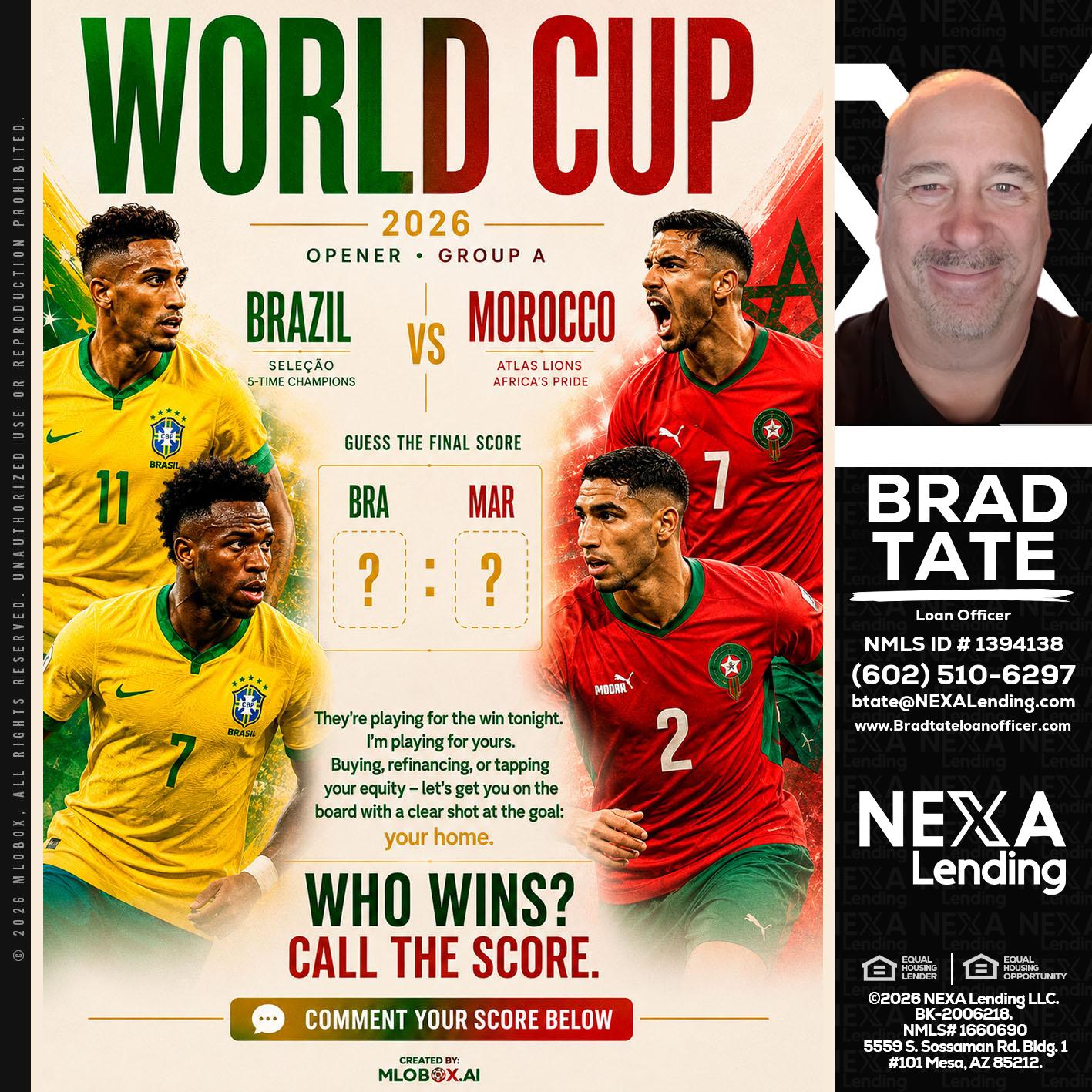 WORLD CUP - Brad Tate -Loan Officer