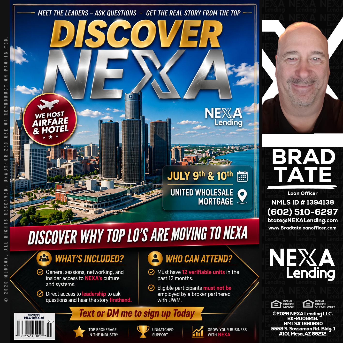 DISCOVER NEXA - Brad Tate -Loan Officer