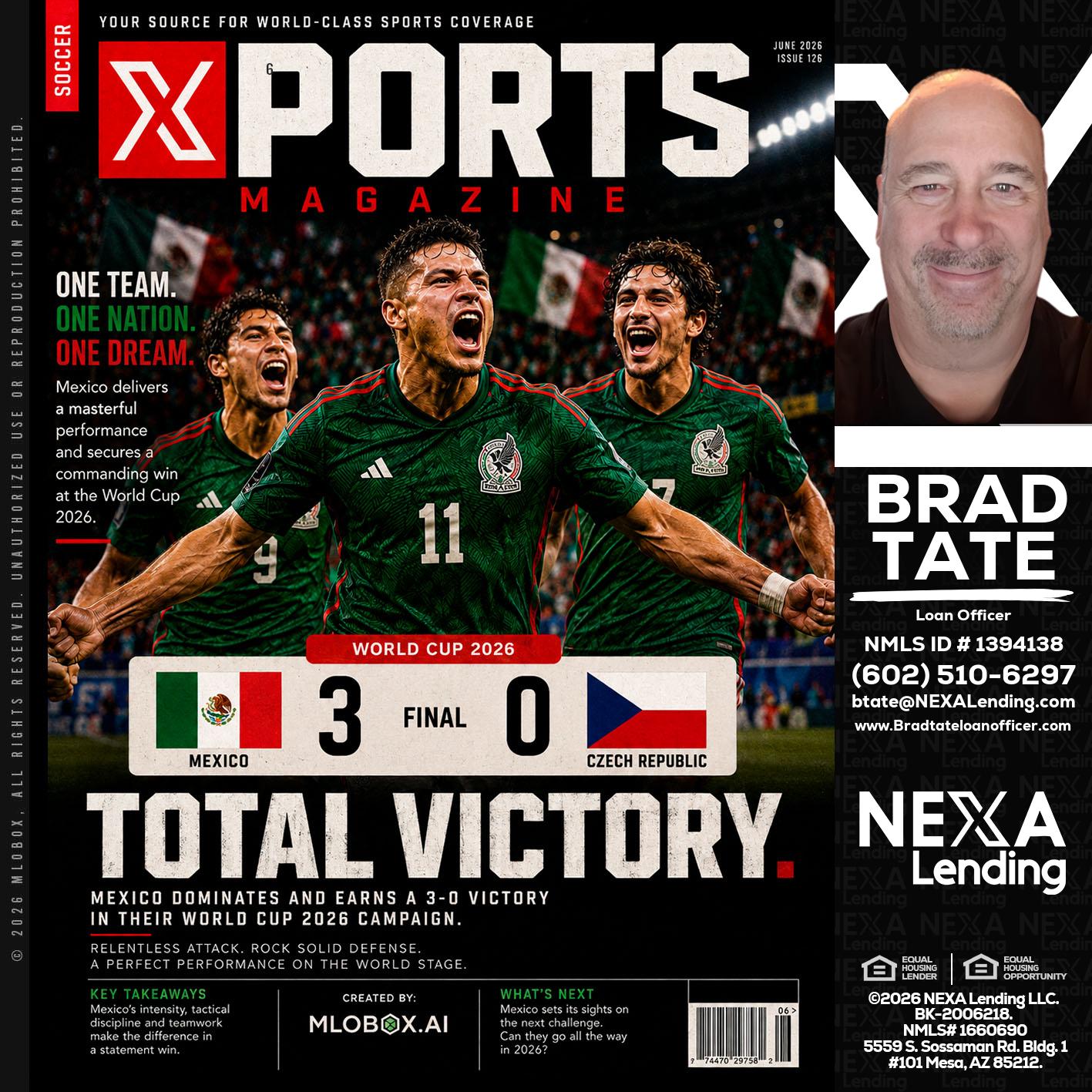 World Cup 2026 MEX 1-0 CZECH - Brad Tate -Loan Officer