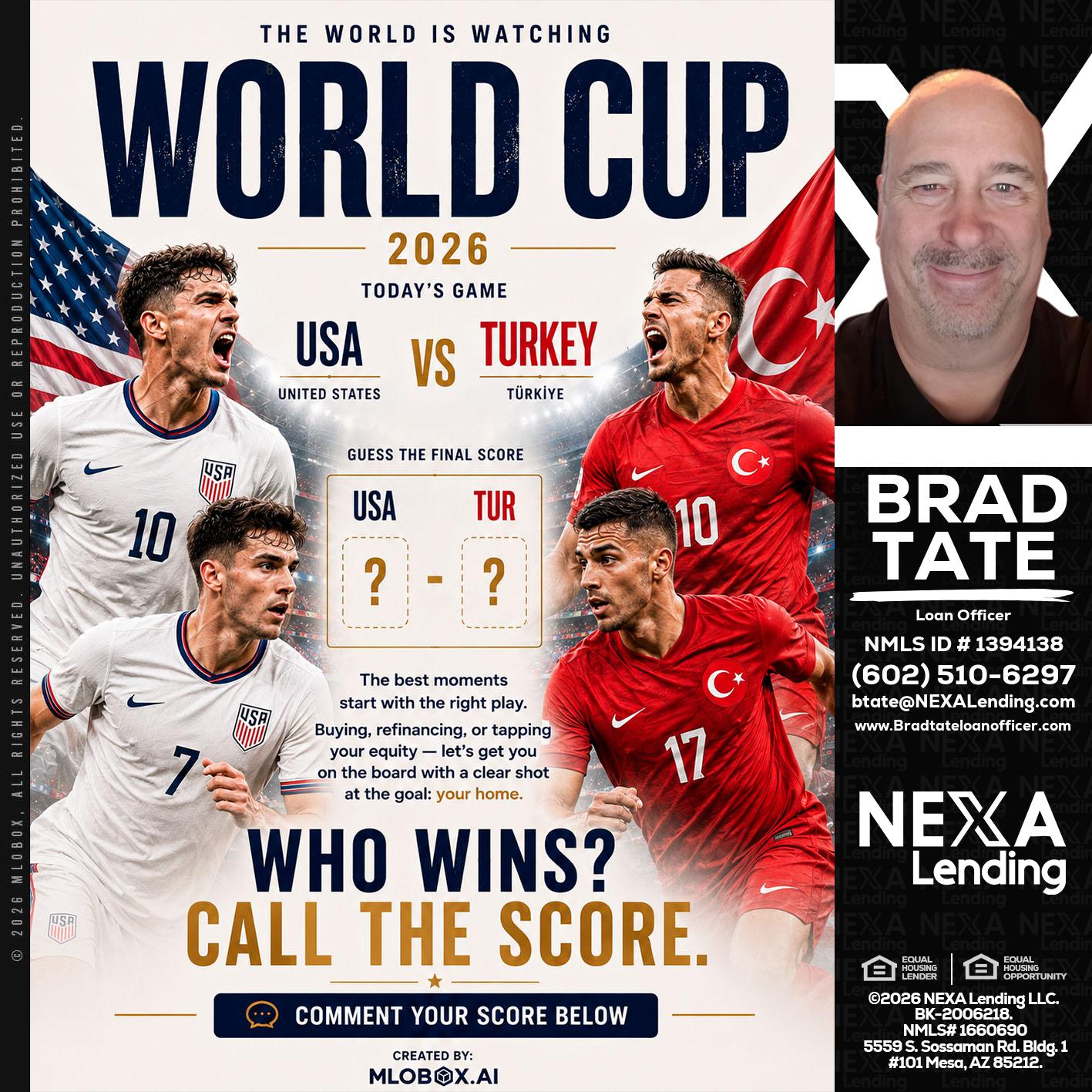 WORLD CUP 2026 - Brad Tate -Loan Officer