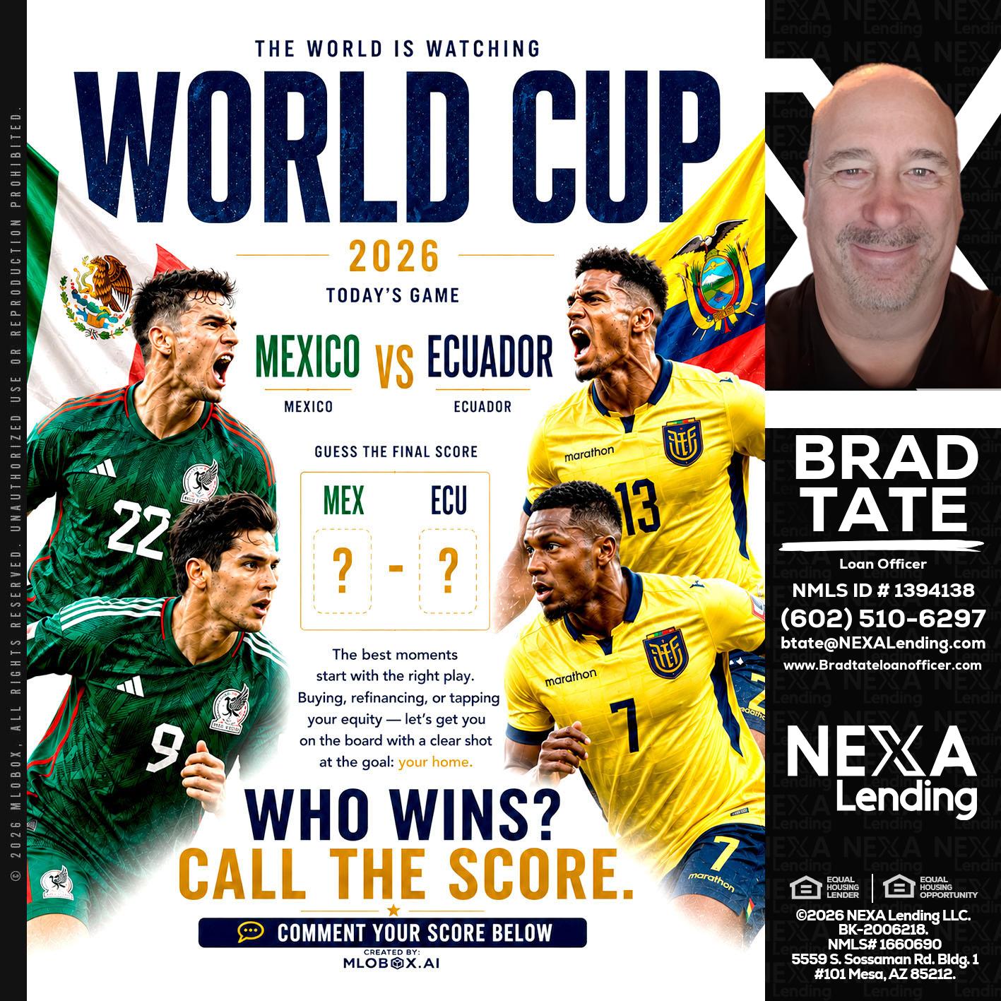 WORLD CUP 2026 - Brad Tate -Loan Officer