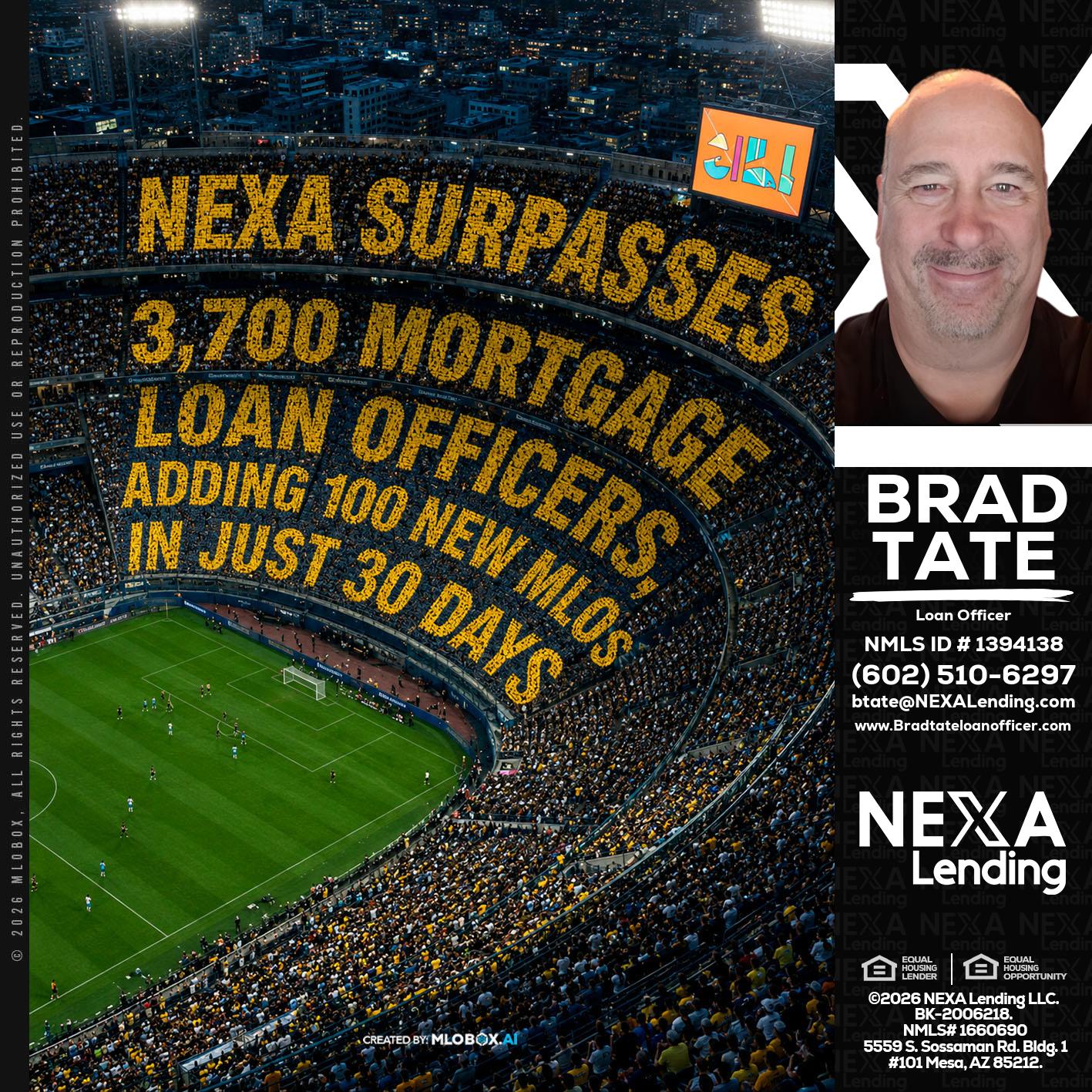 NEXA SURPASSES - Brad Tate -Loan Officer
