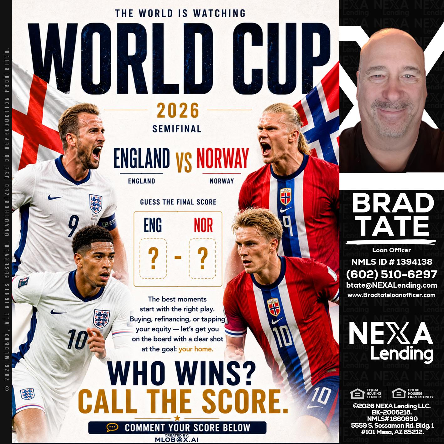 WORLD CUP 2026 - Brad Tate -Loan Officer