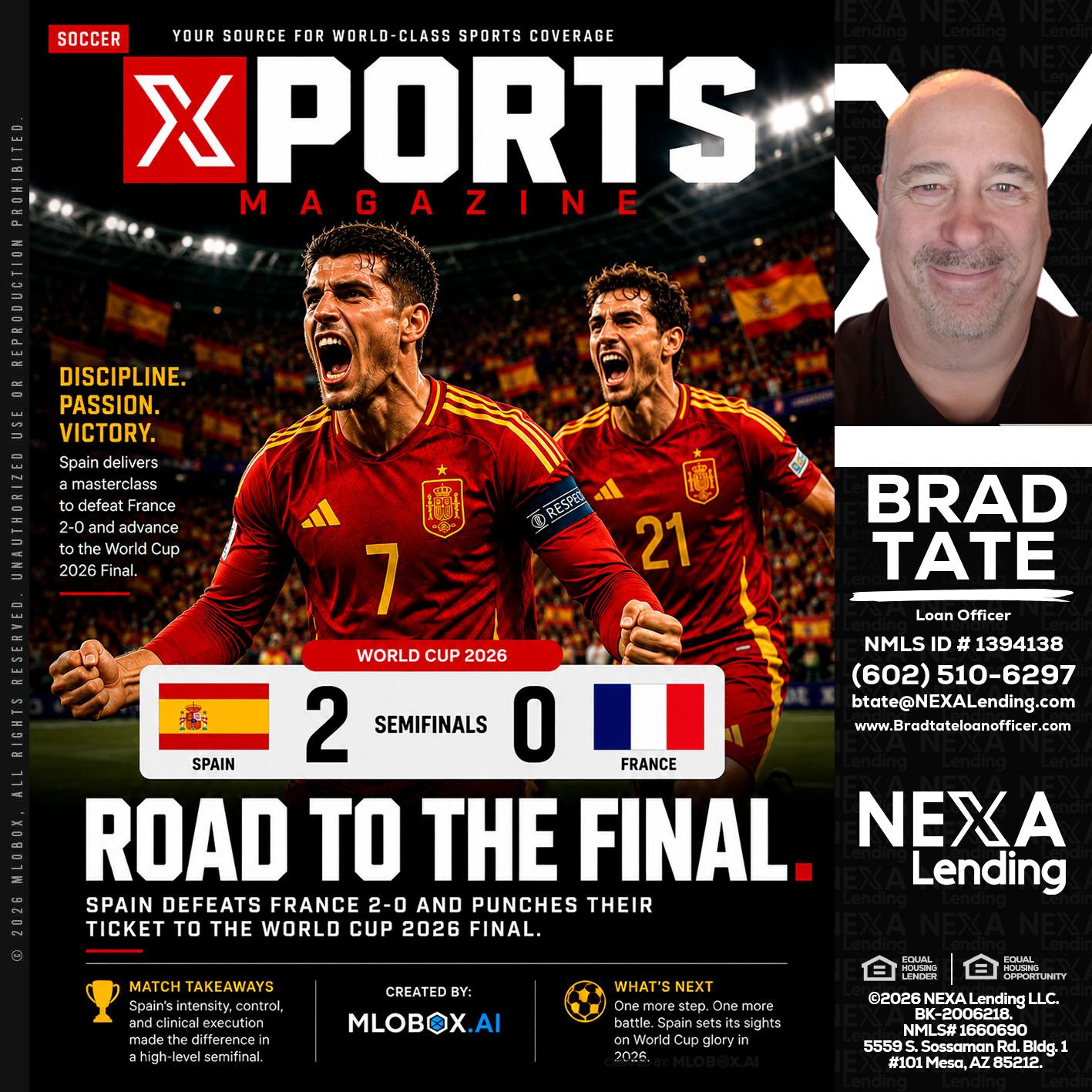 XPORTS WORLD CUP 2026 - Brad Tate -Loan Officer