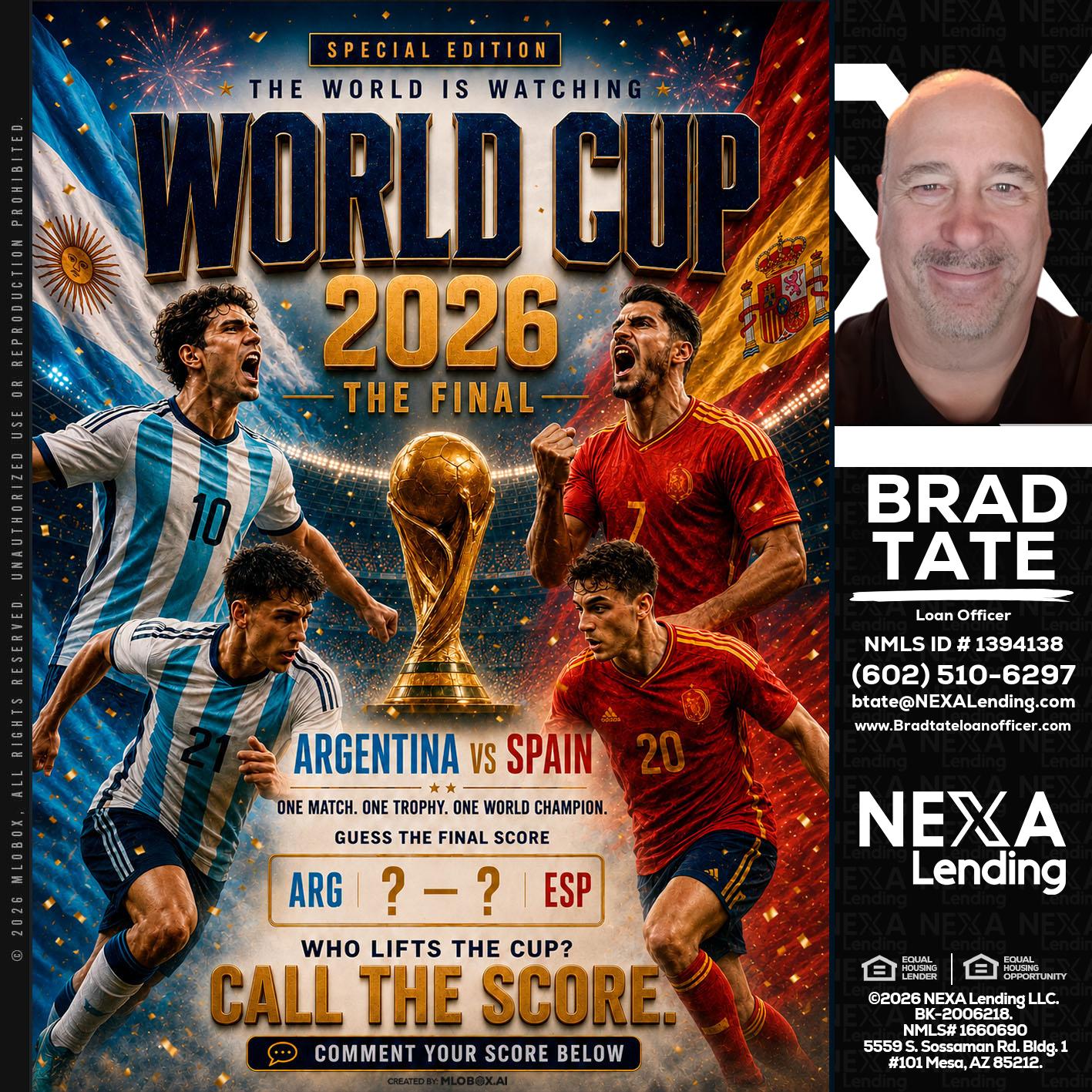 World Cup 2026 finals - Brad Tate -Loan Officer