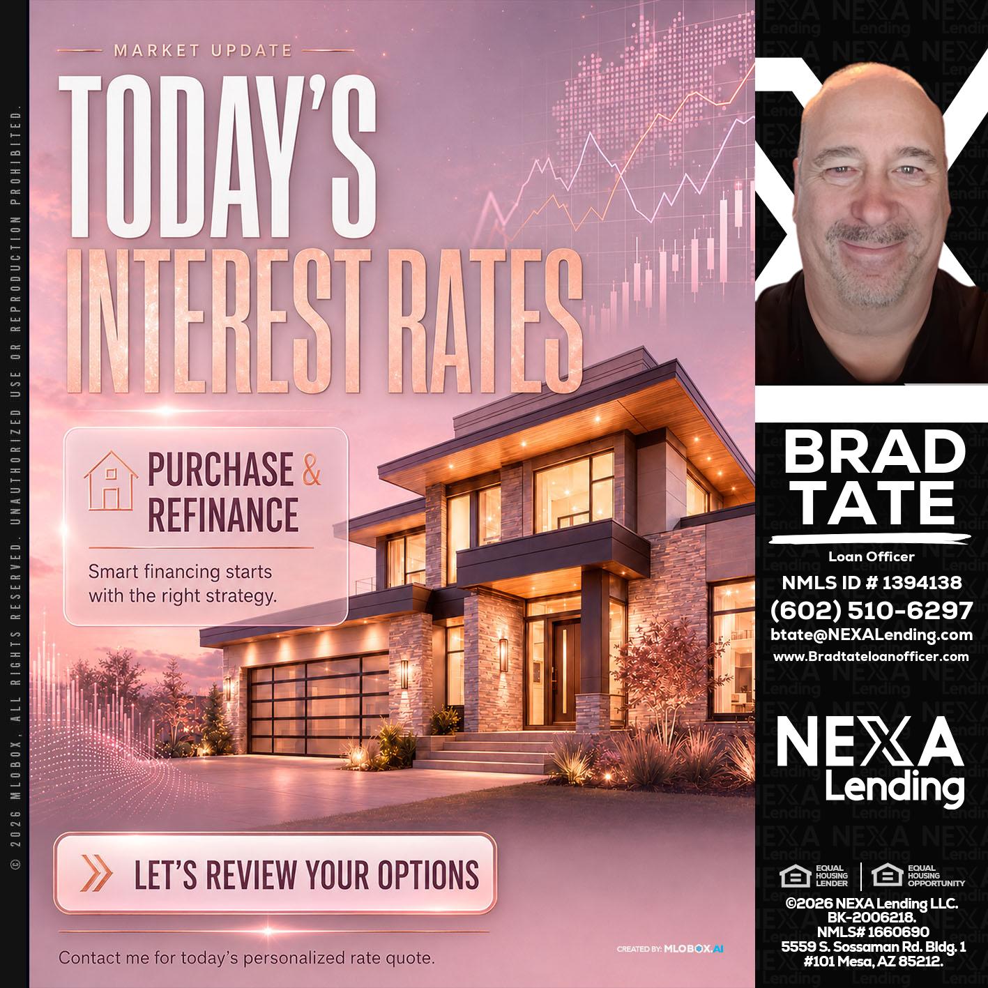 todays interest rates - Brad Tate -Loan Officer