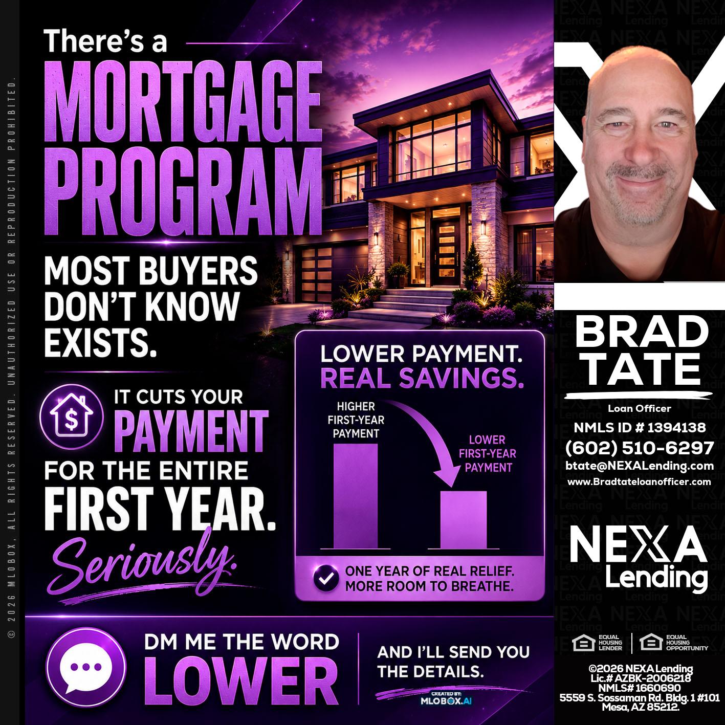 MORTGAGE PROGRAM - Brad Tate -Loan Officer