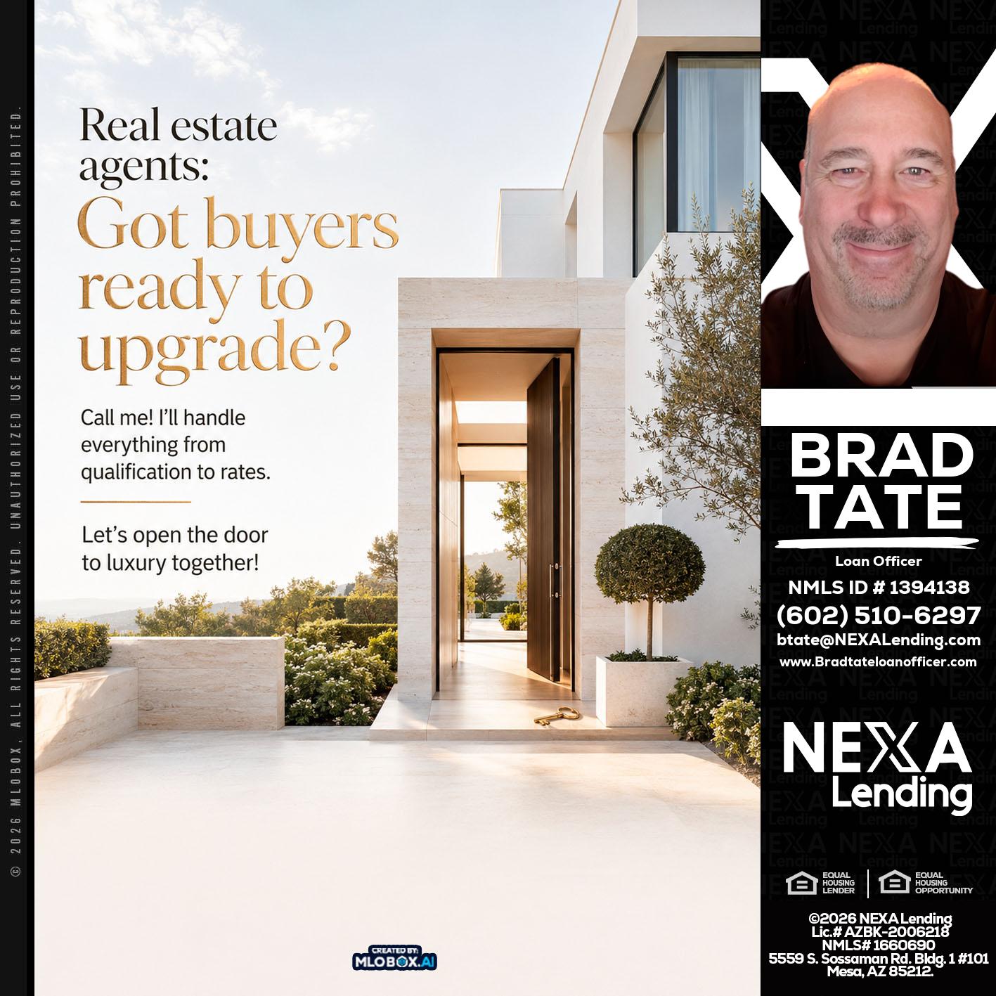REAL ESTATE AGENTS - Brad Tate -Loan Officer