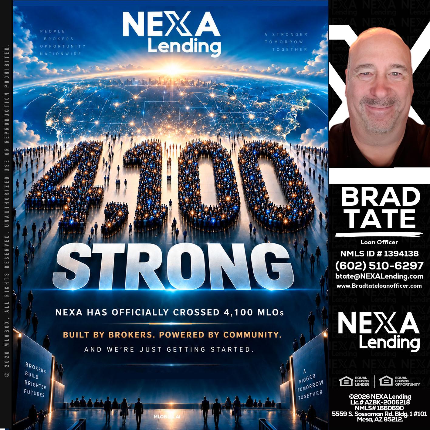 4,100 MLOs - Brad Tate -Loan Officer