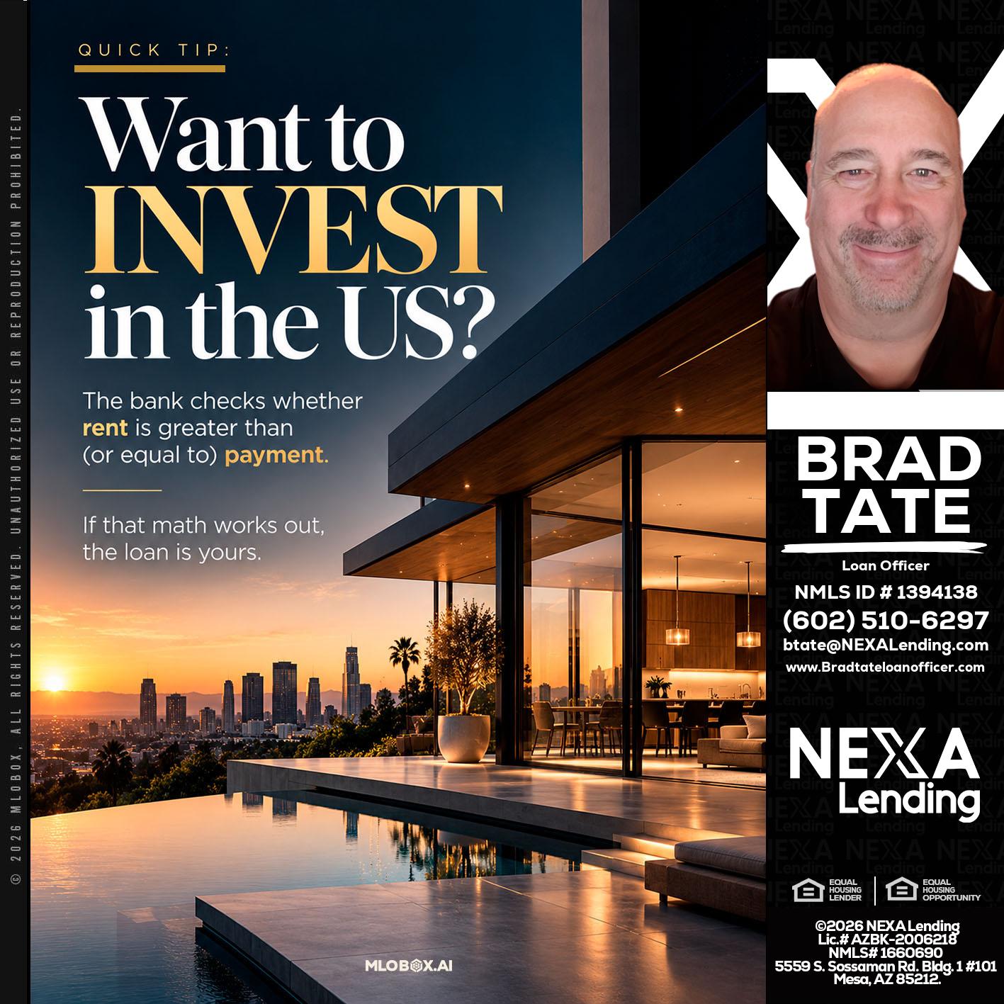 QUICK TIP - Brad Tate -Loan Officer
